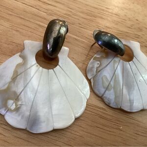 Shell and Metal Statement Earrings